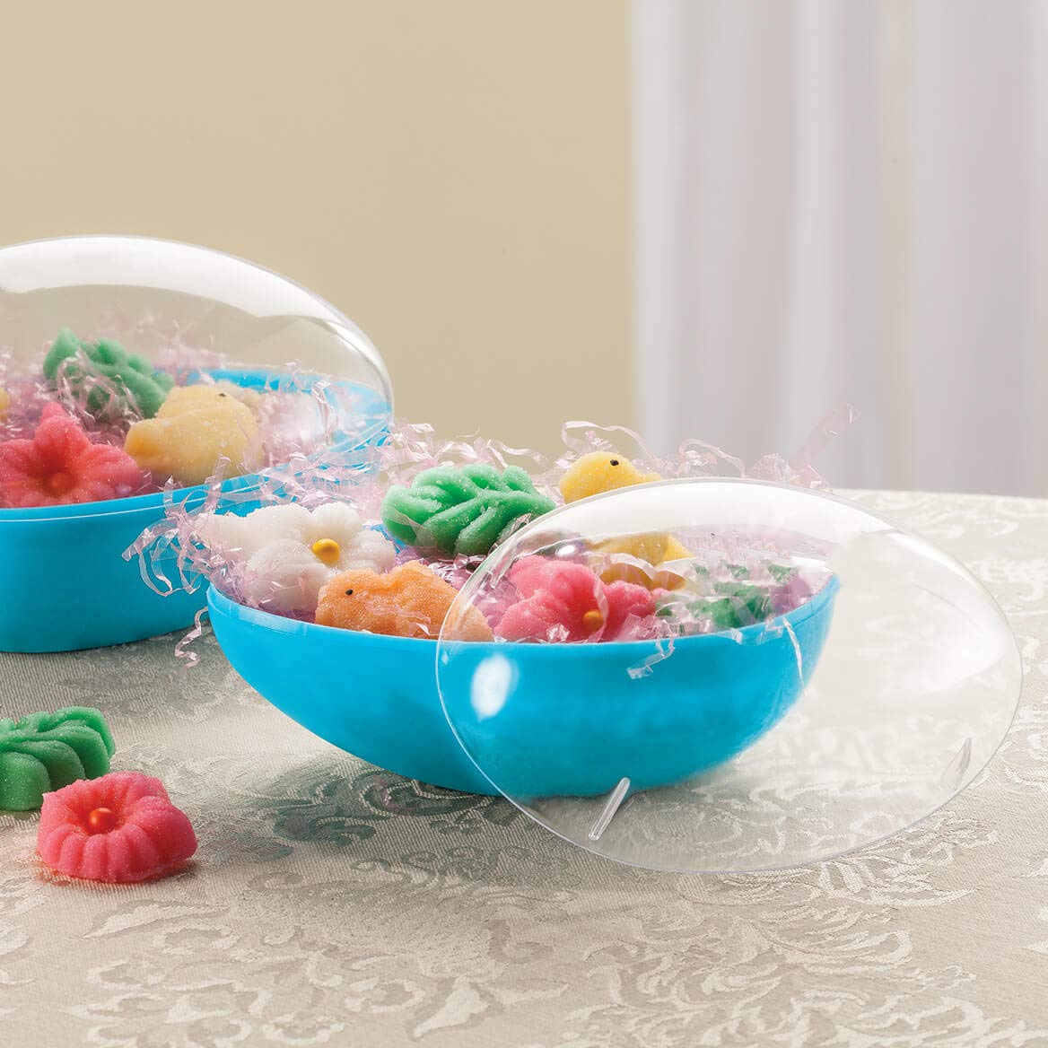 Giant Easter Egg, Clear Top with Turquoise Bottom Shell, 3 -Long x 5 -High