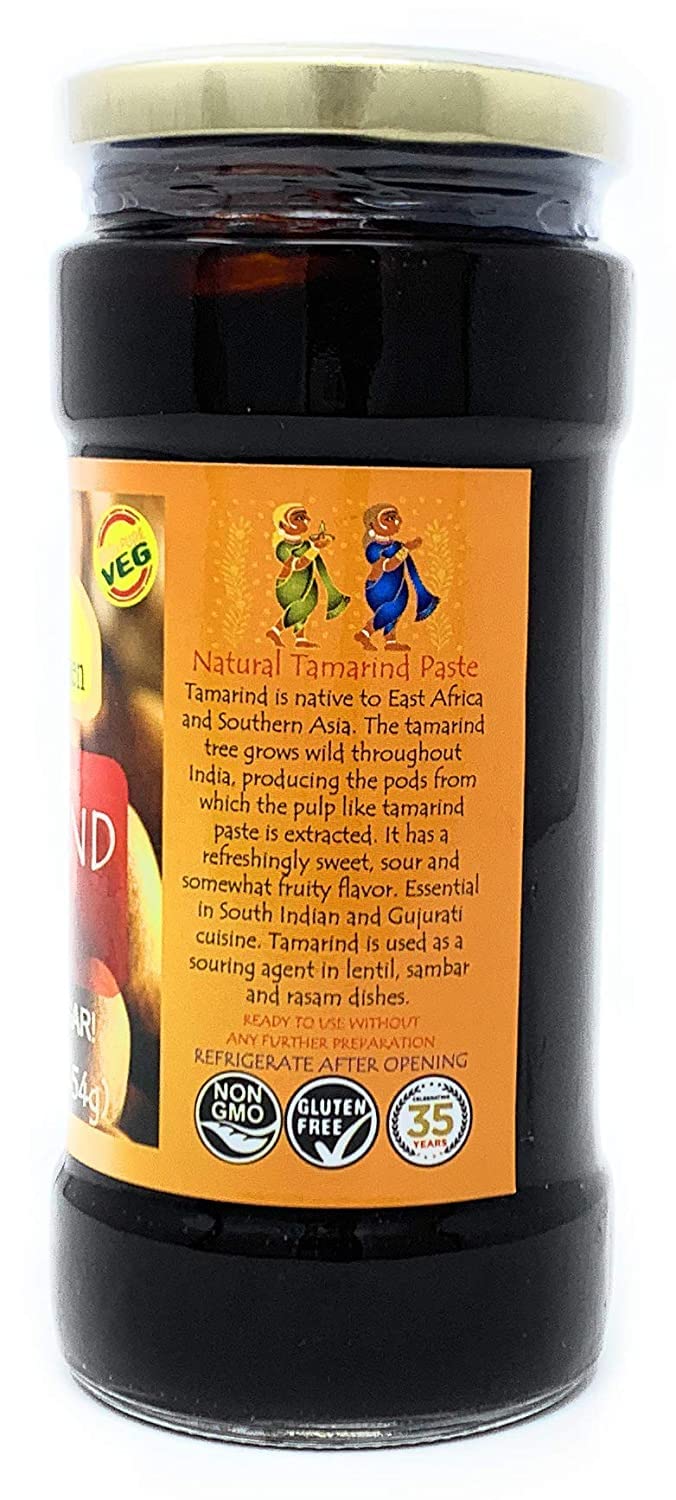 Asian Kitchen Tamarind Paste Puree (Imli) 16oz (454g) 1lb Glass Jar, Gluten Free, No added sugar ~ All Natural | Vegan | NON-GMO | No Colors | Indian