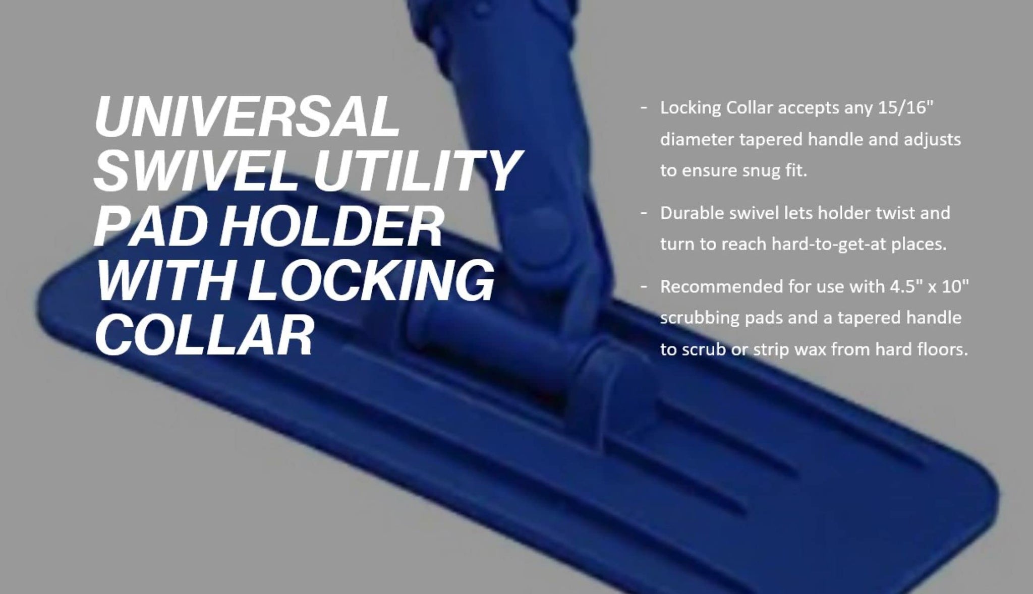 Pro-Graad Universal Swivel Pad Holder with Locking Collar, Swivel Universal Utility Pad Holder for 4.5" x 10" Utility Cleaning Scouring Scrubber Pads