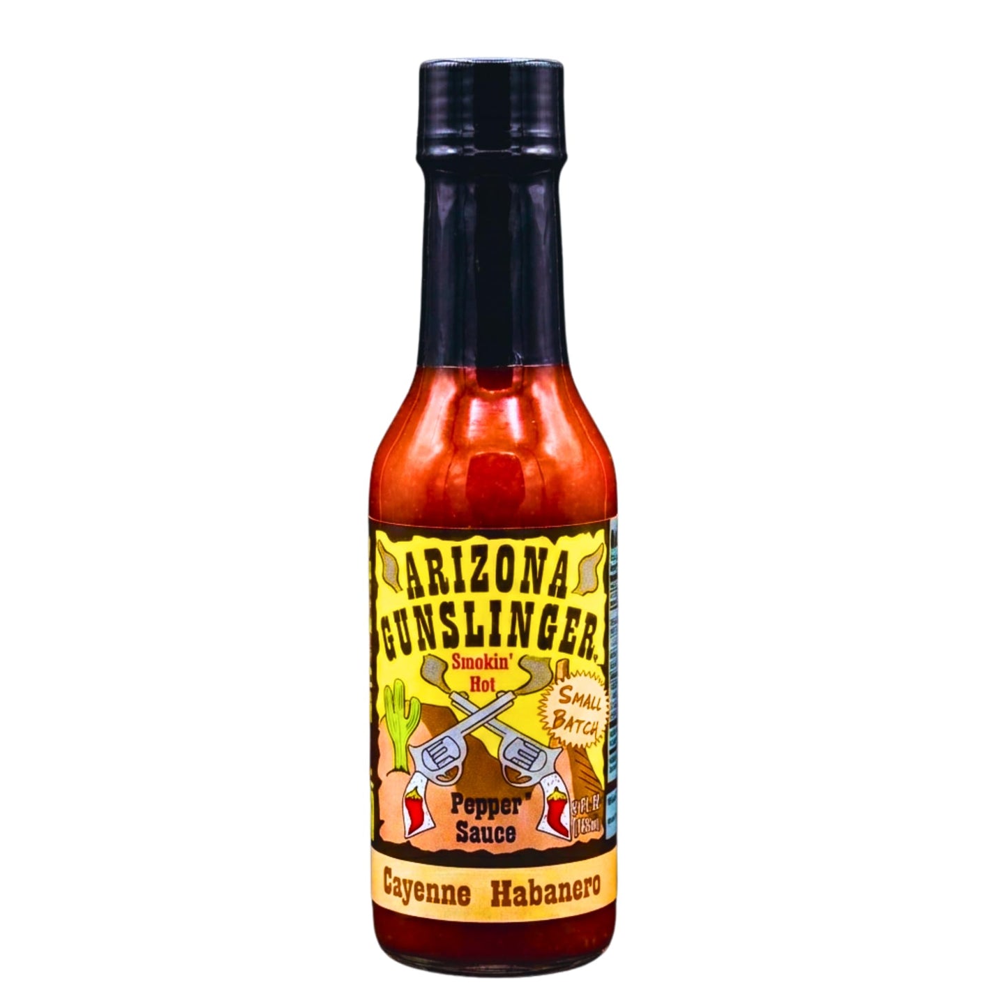 Arizona Gunslinger Cayenne Habanero Pepper Sauce, Bold Habanero Hot Sauce Made with Cayenne Peppers for a Fiery Southwest Kick, Perfect for Adding