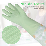 Yiomxhi Household Cleaning Gloves 3 Pairs Reusable Dishwashing Gloves Latex Free, Non-Slip Kitchen Glove with Cotton Lined, Waterproof Dish Washing