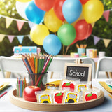 School Cookies Teacher Appreciation Bulk Individually Wrapped Party Favors | Thank You 24 Pack | Back To School Gift Basket | Apple and School Bus |