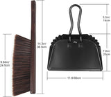 Dust Pan and Brush Set-Handheld Angled DustPan and Hand Broom Set, Large dust pan with handle,Heavy Duty Metal Dustpan and Brush Set Home For Small