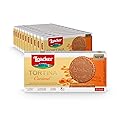 Loacker Tortina Caramel - Individually Wrapped Premium Milk Chocolate Enrobed Crispy Wafer Tartlets with Caramel Cream Filling - Pack of 12