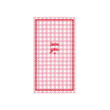 Bonjour Fête Gingham Valentine’s Day Guest Towels | Pink “Love You” Napkins for Galentine’s Parties, Girls Night & Bridal Showers | Paper Party