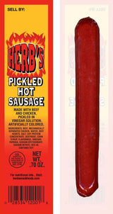 Herb’s Pickled Hot Sausages 0.7oz Individually Wrapped - 24-ct Pickled Hot Sausages Per Cup