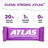 Atlas Real Food Protein Bar - 20g Protein, 10g Fiber, 1g Sugar, No Seed Oils, No Artificial Sweeteners (Variety, 24 Count)