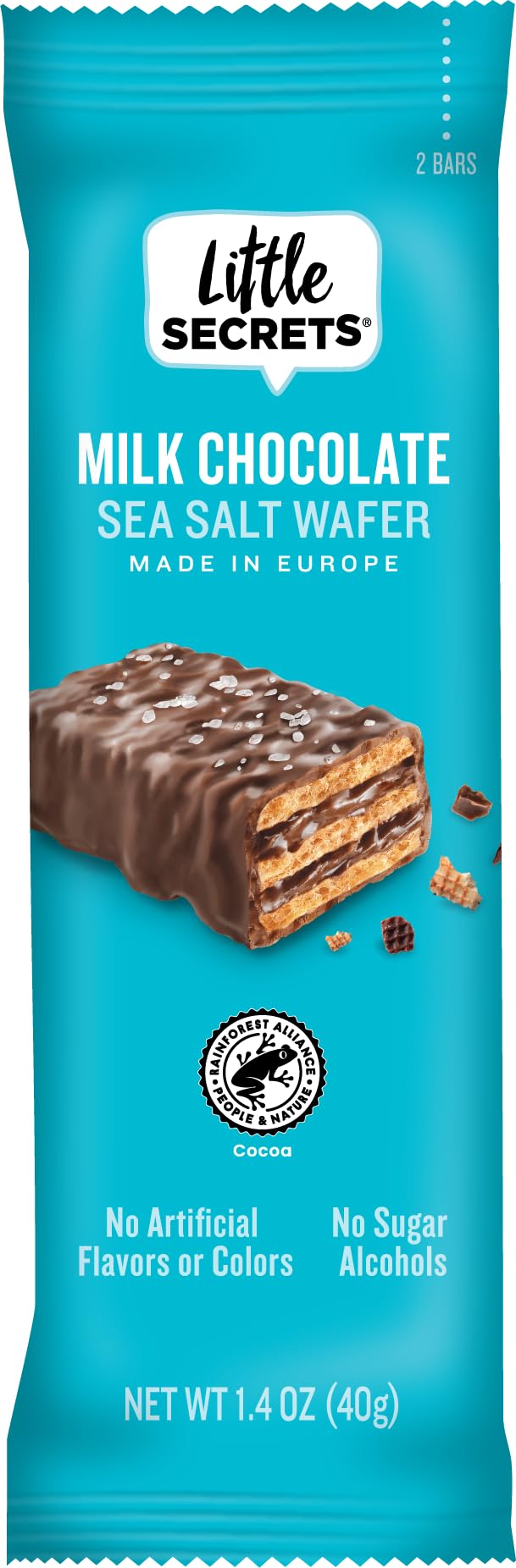 Little Secrets Milk Chocolate Crispy Wafers | 1 Twin Pack | Made in Europe | Nothing Artificial & No Sugar Alcohols | Sustainable Cocoa | 1.4oz, Pack