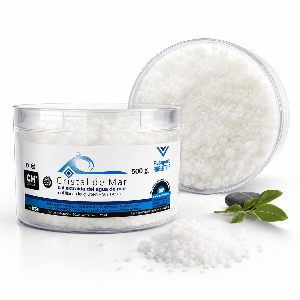 Sea Salt Crystals 500g - Premium Artisan Sea Salt from Patagonia - Mineral Rich Gourmet Salt - Unrefined - No Additives - 100% Natural