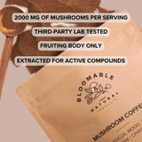 Mushroom Coffee by Bloomable Premium Instant Coffee with Lion's Mane, Reishi, Chaga Mushroom Extracts | Improve Focus, Memory, & Immunity | 30