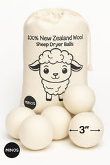 Natural Wool Dryer Balls | Reusable Natural Fabric Softener | Reduces Wrinkles & Drying Time | Large Dryer Balls is a Better Alternative to Plastic