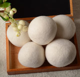 Chuanghe&LP XL Wool Dryer Balls, Natural Fabric Softener, Reusable, Reduces Wrinkles, Saves Drying Time (6), White