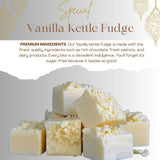8oz. Smooth Creamy Vanilla Kettle Fudge | Fresh Gourmet Candy | Decadent and Delicious Handcrafted Fudge - 8 oz.