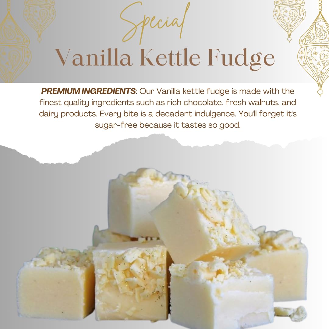 8oz. Smooth Creamy Vanilla Kettle Fudge | Fresh Gourmet Candy | Decadent and Delicious Handcrafted Fudge - 8 oz.