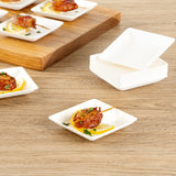 Restaurantware Pulp Safe No PFAS Added 2.6 x 2.6 Inch Mini Square Plates 100 Disposable Plates - Home Compostable Microwavable And Freezable White