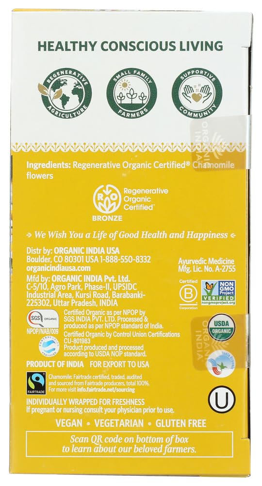 Organic India Organic Chamomile Tea, 18 CT
