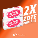Zote Laundry Soap Pink Bar, Stain Remover Laundry Detergent for Clothes, Light & Fresh Scent, (2 Pack) 400 grams by 4K Logistics