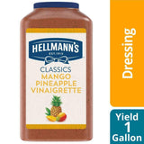 Hellmann's Mango Pineapple Vinaigrette Salad Dressing Jug Gluten Free, No Artificial Flavors, Colors from Natural Sources, 1 gallon, Pack of 4