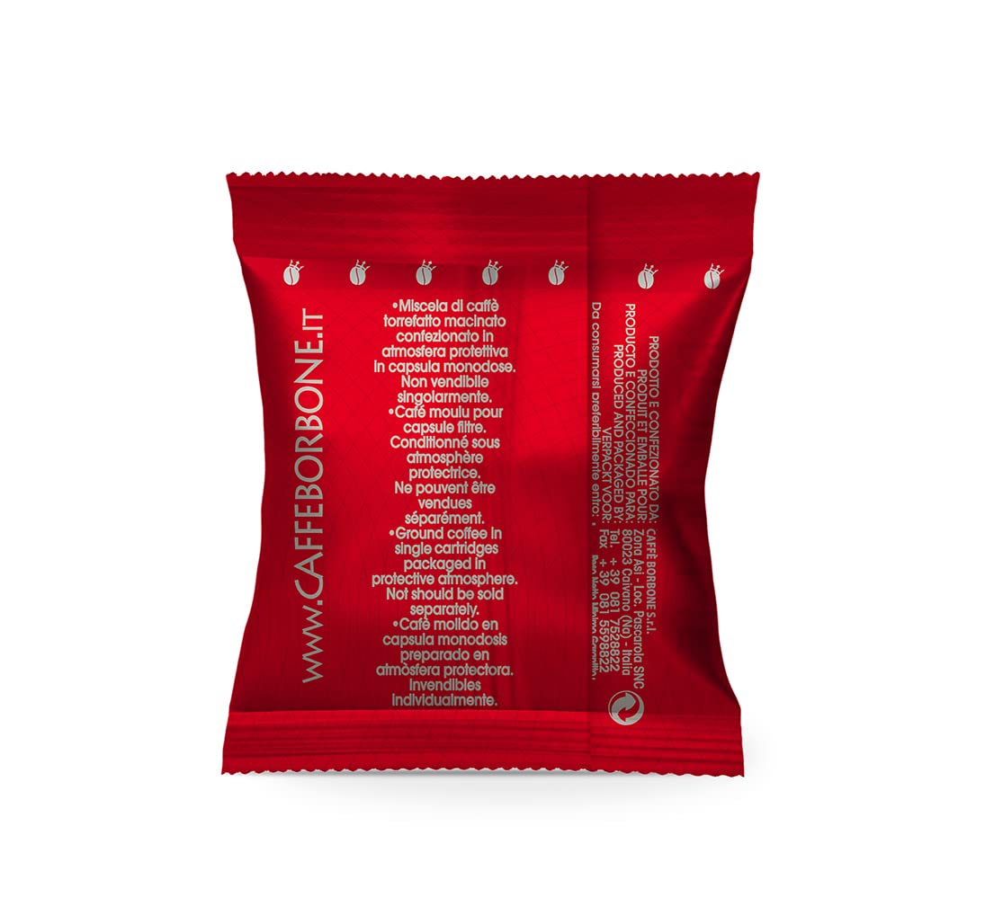 Caffè Borbone Compatible Lavazza Espresso Point 100 Coffee Pods, Red Blend, Creamy Espresso with Deliciously Persistent Flavor, Roasted and Freshly