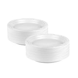 Blue Sky 6 Inch White Plastic Plates - [200 Count] Disposable Plastic Plates, Microwave Safe, Perfect for Birthday Parties, Weddings, Banquets