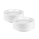 Blue Sky 6 Inch White Plastic Plates - [200 Count] Disposable Plastic Plates, Microwave Safe, Perfect for Birthday Parties, Weddings, Banquets