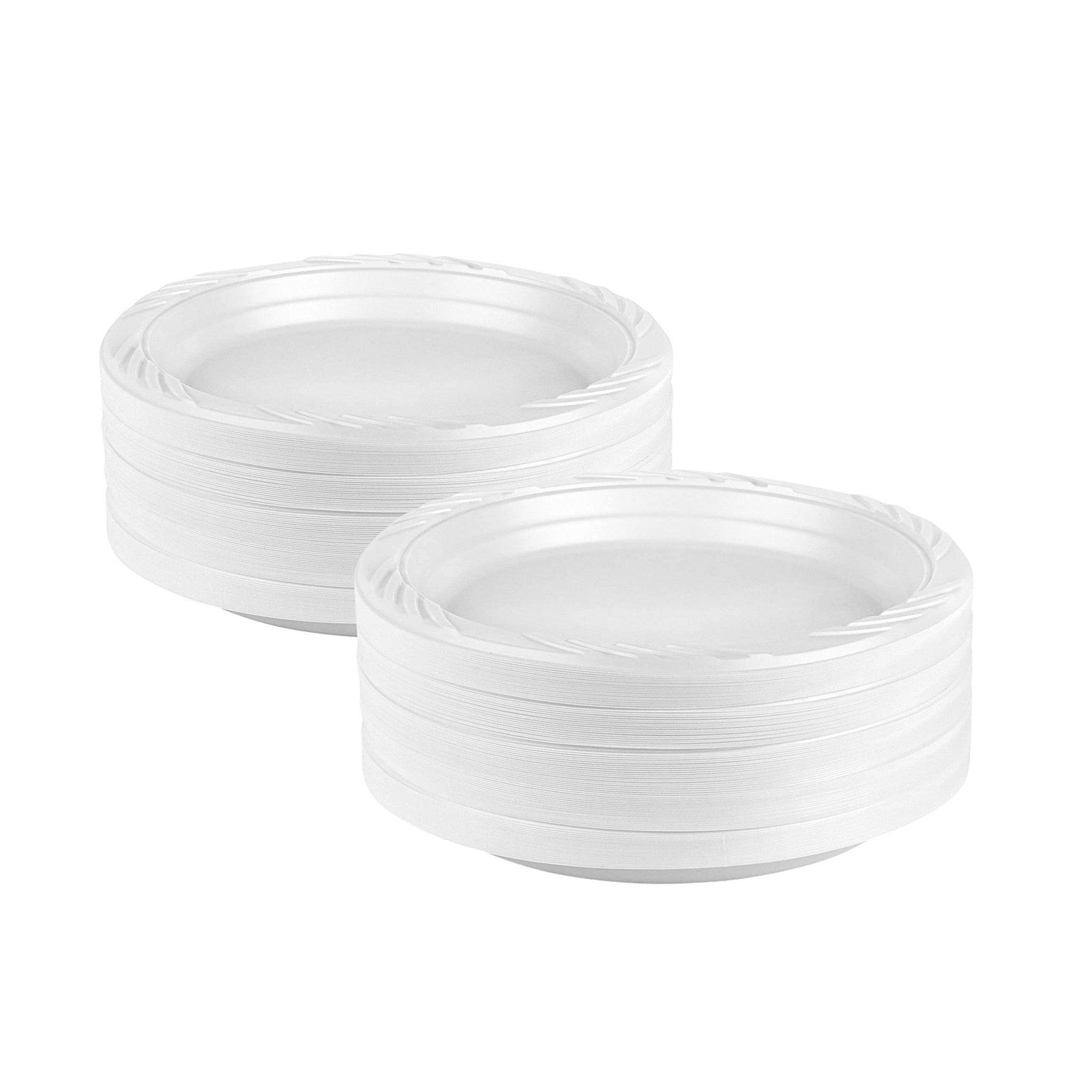 Blue Sky 6 Inch White Plastic Plates - [200 Count] Disposable Plastic Plates, Microwave Safe, Perfect for Birthday Parties, Weddings, Banquets