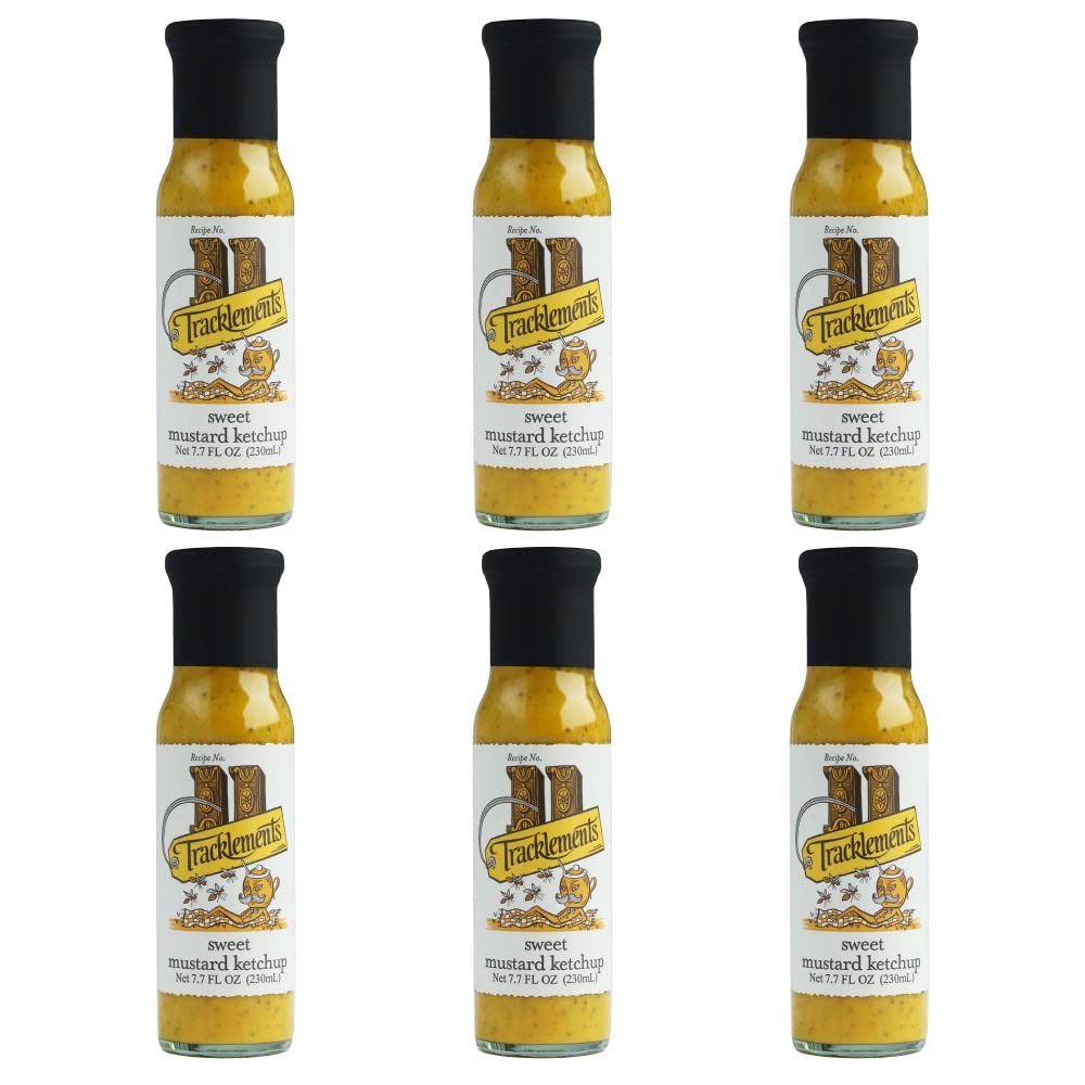TRACKLEMENTS - Sweet Mustard Ketchup - Sweet Spicy Mustard, Condiments for Recipes, Whole Grain & Smooth Sauce - Goes with Steaks Salads & Potatoes