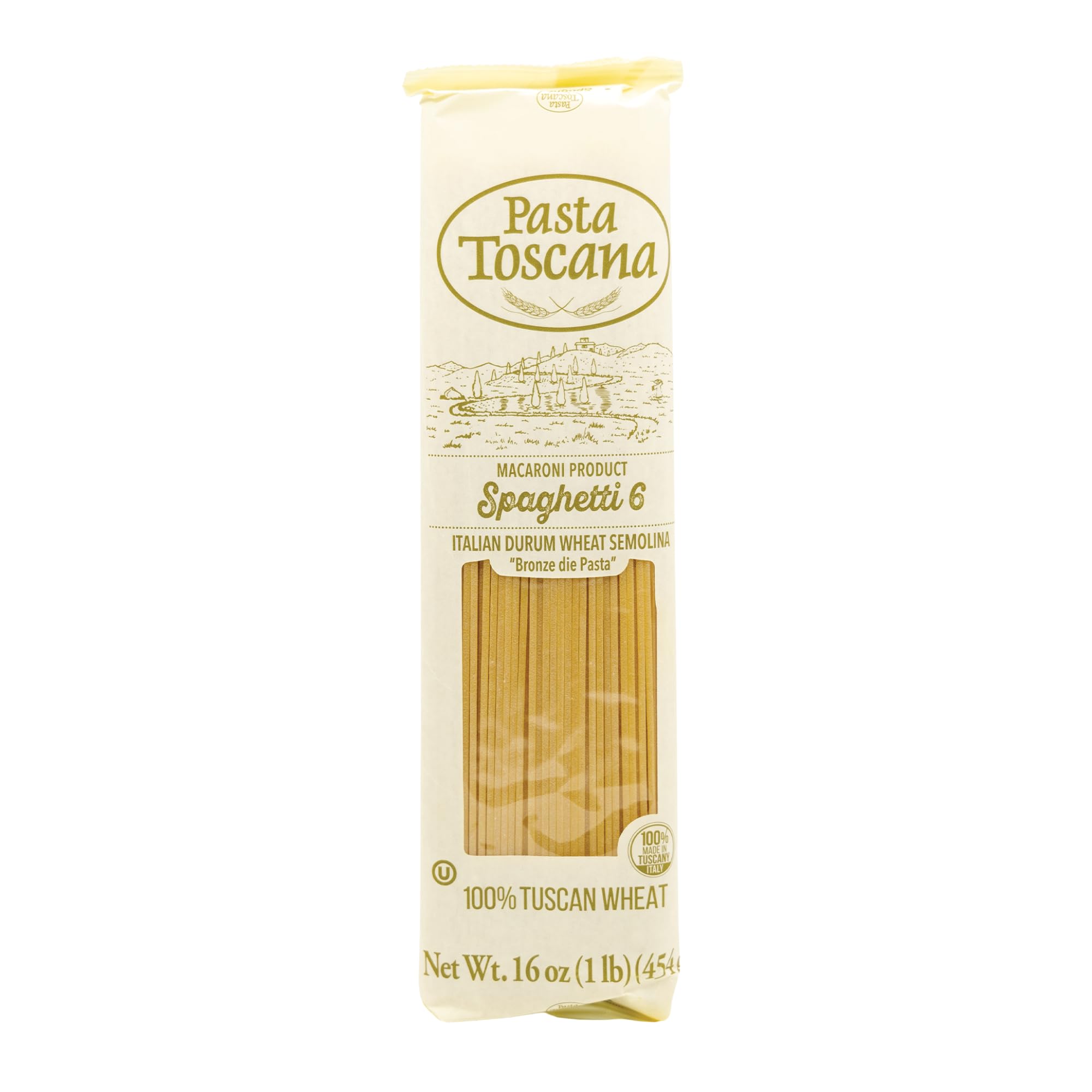Pasta Toscana | Bronze Die Pasta | Italian Durum Wheat Semolina | Bronze die Pasta, 16 oz (Pack of 3, Spaghetti)