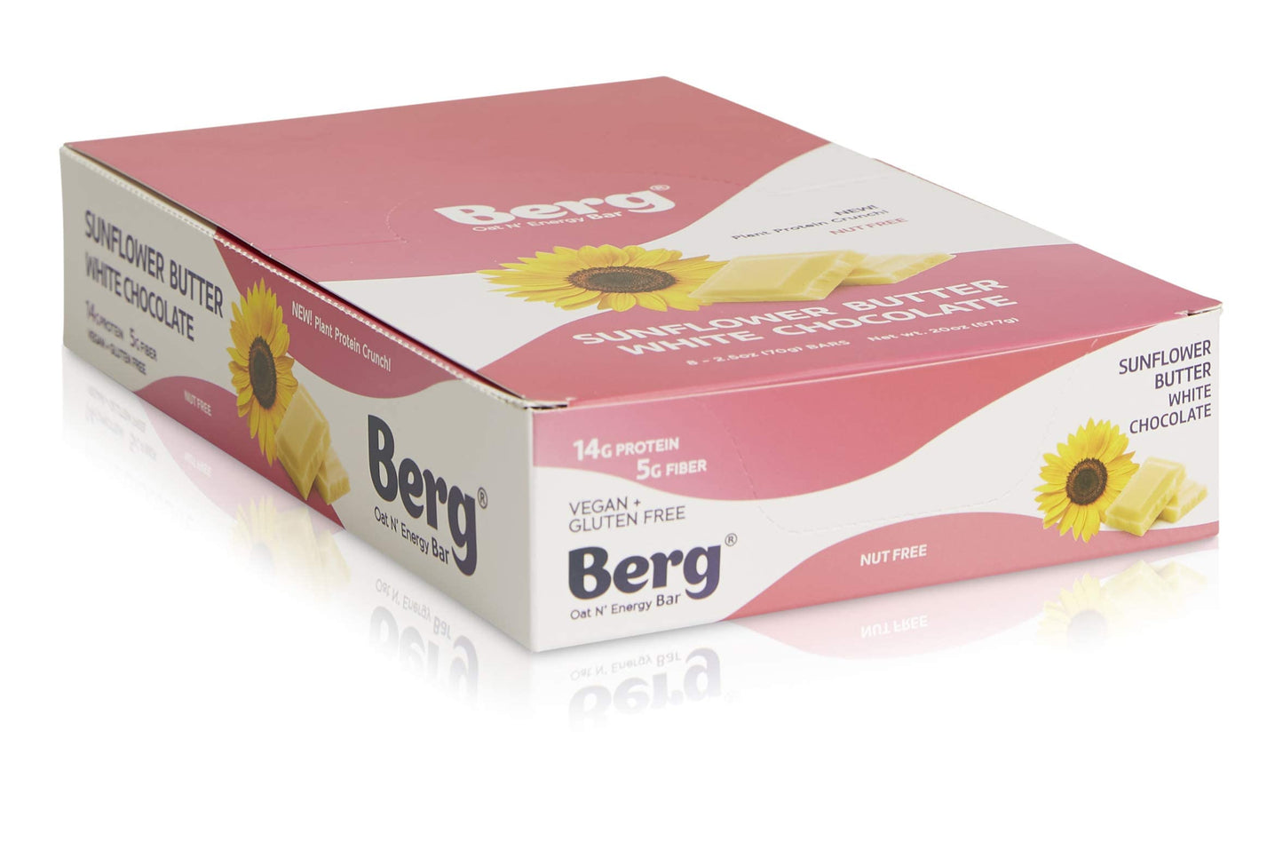 Berg Oat N' Energy Bar | Sunflower Butter White Chocolate | Plant Based Protein Bar | Non-GMO, Gluten Free, Nut Free and Vegan | Low Sugar, Healthy