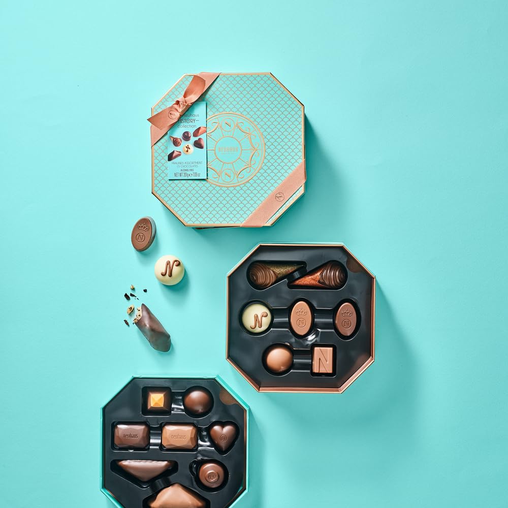 Neuhaus History Collection Belgian Chocolate Gift Box - 15 Piece Assorted Pralines with Milk, Dark & White Chocolate - Gourmet Belgian Chocolate Gift