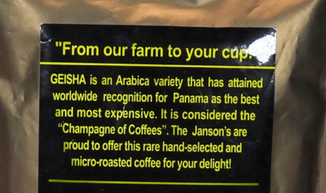 PTY Janson Geisha Coffee Panama, Ground 200 grams