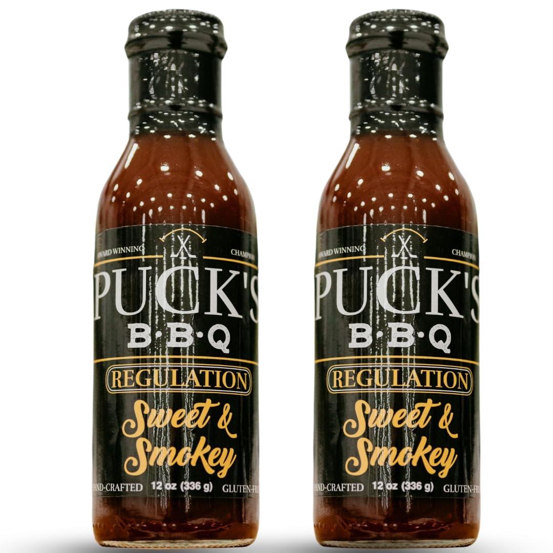 Puck's Regulation Sweet & Smokey BBQ Sauce, 12 oz (2)