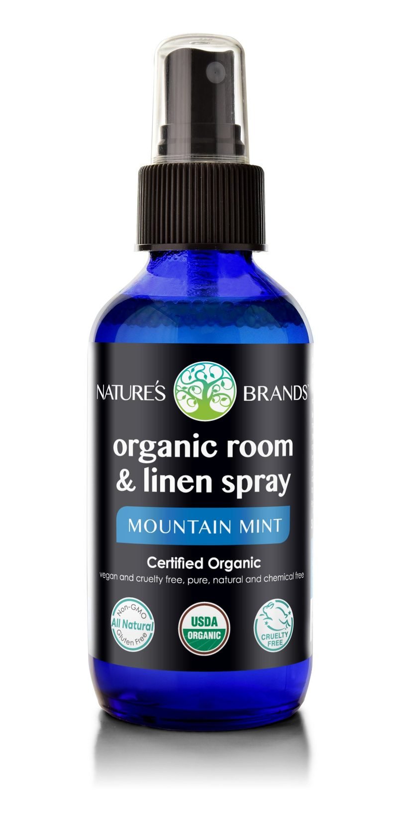 Organic Room & Linen Spray by Herbal Choice Mari (Mountain Mint, 4 Fl Oz Glass Bottle) - No Toxic Synthetic Chemicals