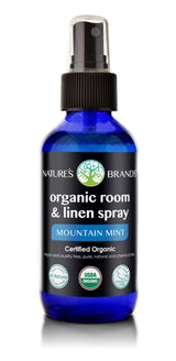 Organic Room & Linen Spray by Herbal Choice Mari (Mountain Mint, 4 Fl Oz Glass Bottle) - No Toxic Synthetic Chemicals