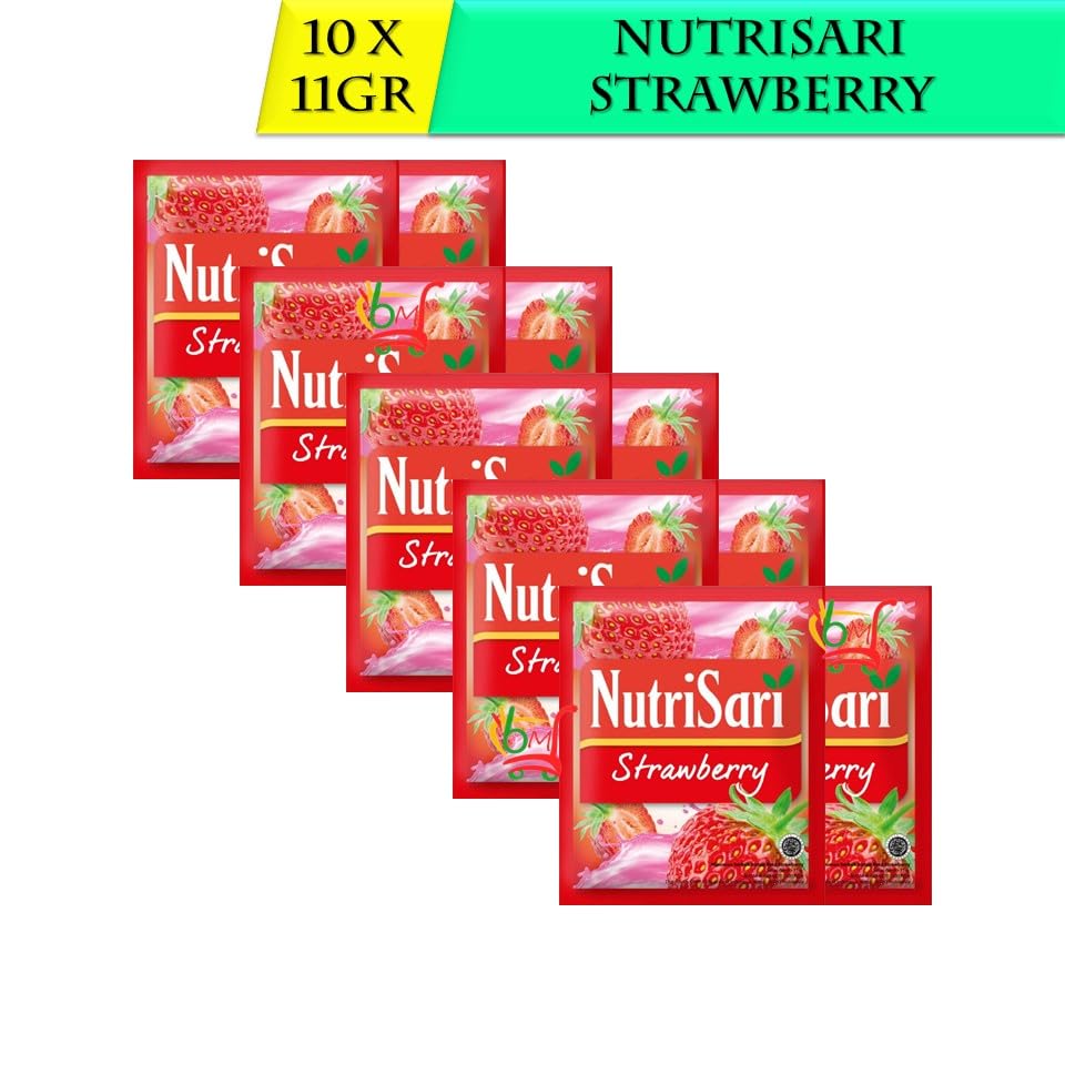 NutriSari Strawberry Instant Drink Powder 10-ct, 110 gram