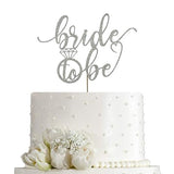 AMINJIE Bride to Be Cake Topper for Bridal Shower / Wedding Shower / Engagement / Bachelorette / Hen Party Decorations, Double Sided Silver Glitter