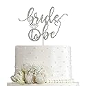 AMINJIE Bride to Be Cake Topper for Bridal Shower / Wedding Shower / Engagement / Bachelorette / Hen Party Decorations, Double Sided Silver Glitter