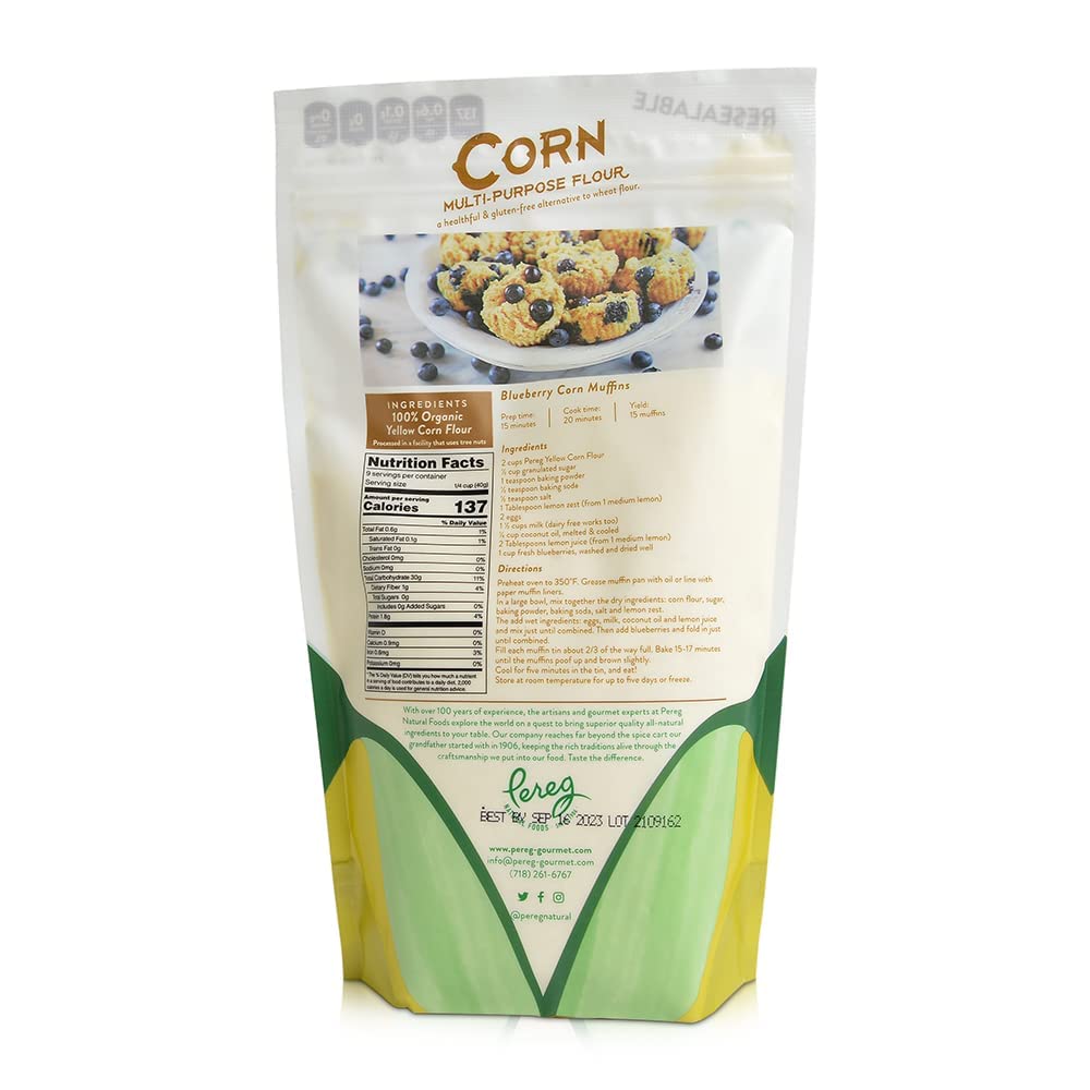 Yellow Corn Flour (14 Oz x 6 Pack) - Vegan, Non-GMO, Made In USA, Gluten-Free - Cornflour for Mexican Dishes, Bread, Muffins, Cakes, Tortillas