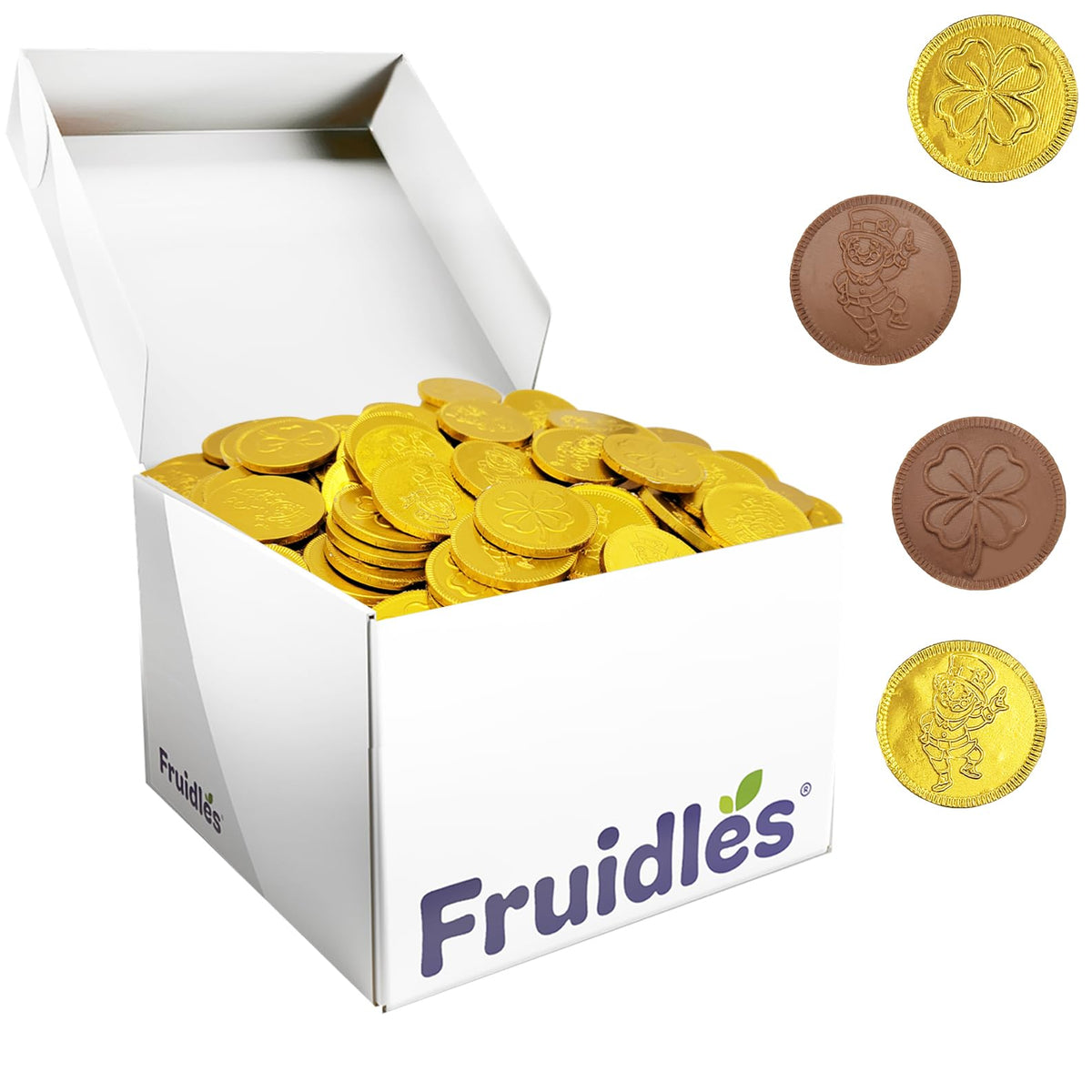 St. Patrick's Day Milk Chocolate Gold Coins 900 Coins, Shamrock & Leprechaun Themed Coins, Parties, Events and Celebrations, Perfect for Gift Bags