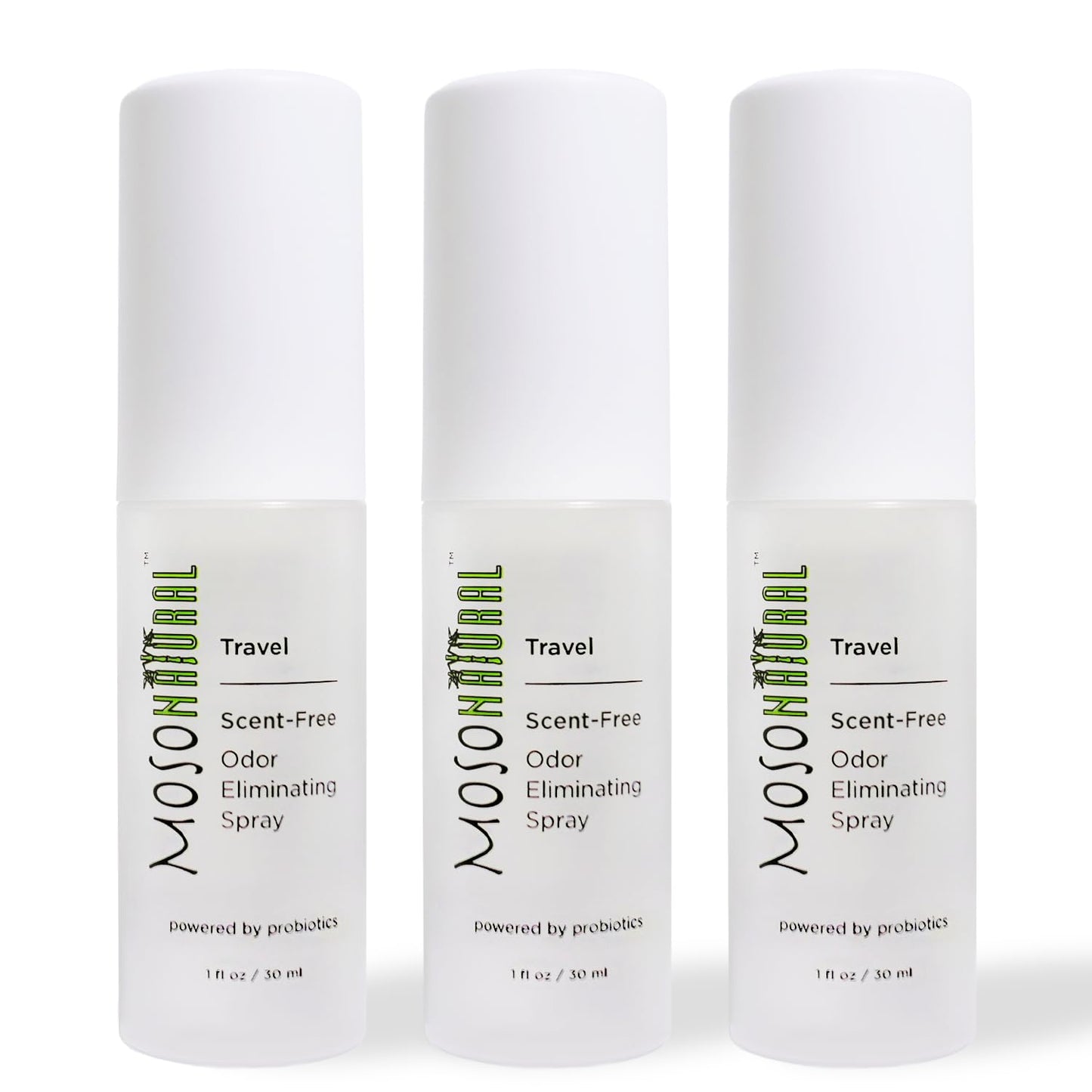 Moso Natural Scent-Free Travel Size Air Freshener Spray (3 Pack) An Unscented Travel-Size Odor Eliminator. 30ml