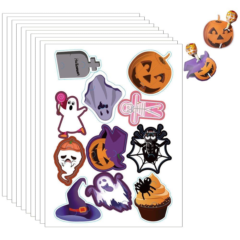 pp supm Halloween Lollipop Jam Chocolate Candy Holder Paper Cards DIY Pumpkin Ghost Sugar Card Wrapping for Halloween Party Accessories