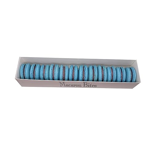 Macarons - Blueberry French Macarons 12 Pack, Gourmet Cookie Gift Box, Macaroon