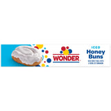 Wonder Iced Honey Buns, Individually Wrapped Iced Pastry Snacks, 12 oz, 6 Count