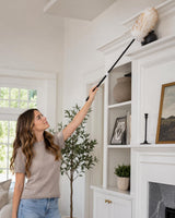 Surell Duster - Lambswool Feather Duster with Extendable 30" Handle - Anti Static Shearling Duster Head for Cleaning Cars, Ceiling Fans, Furniture