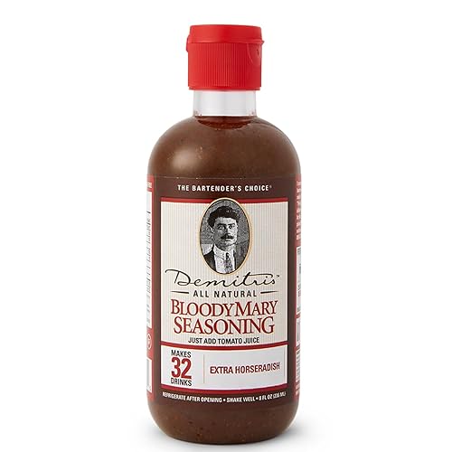 Demitri's Extra Horseradish Bloody Mary Seasoning Mix - Bloody Mary Mix - Concentrated Drink Mixer - Bold Rich Flavor - Ideal for Home Brunch Parties