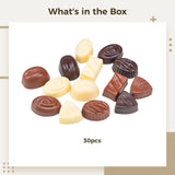 30-Piece Artificial Chocolate Set, Realistic Food Replicas In Dark, Milk, And White Chocolate Assortments For Store Displays, Photography,