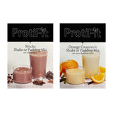 PROTIFIT - High Protein Mocha & Orange Creamsicle Pudding & Shake Mix 2 Pack, 15g Protein, Low Calorie, Low Fat, Low Carb, Aspartame Free, Idea