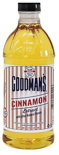 Goodman's Cinnamon Extract - Gluten-Free, Non-GMO, Kosher, Low Carb & Calorie, No Artificial Color - Rich Spicy Aroma for Baking & More - 1 Pint