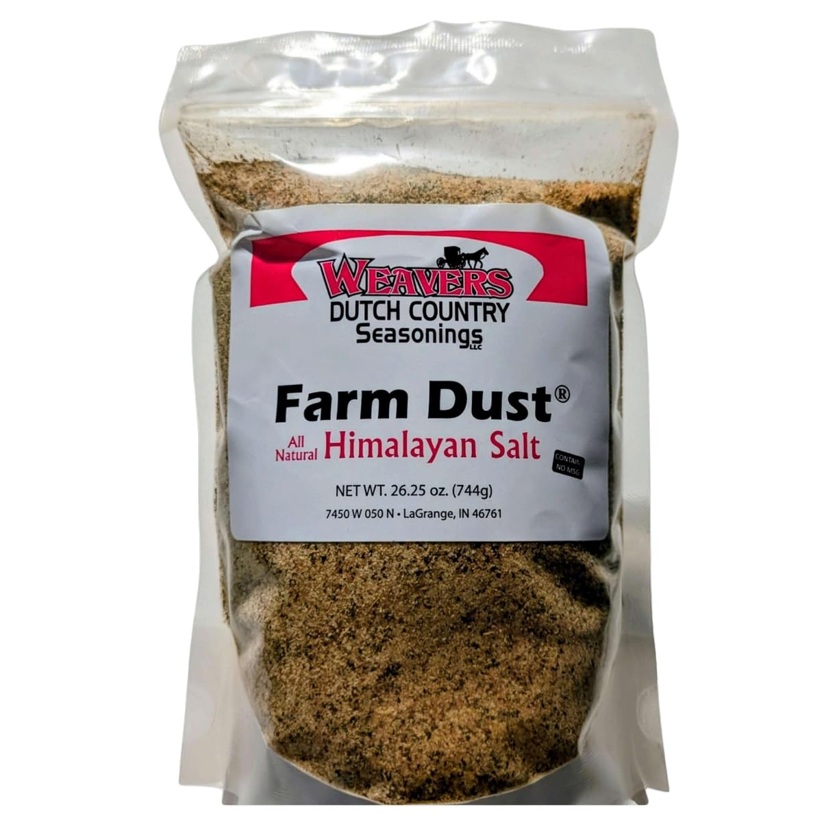 Weaver’s Dutch Country Seasonings Farm Dust w/Himalayan Salt, 26.25 oz - All?Natural Pink Himalayan Salt & Savory Herb Blend, No MSG - Perfect