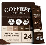 COFFREE Organic Instant Coffee Packets - Mold Free, Low Acid, Single-Origin Arabica - Individual Single Serve Coffee Sticks - Easy for Travel, Camping